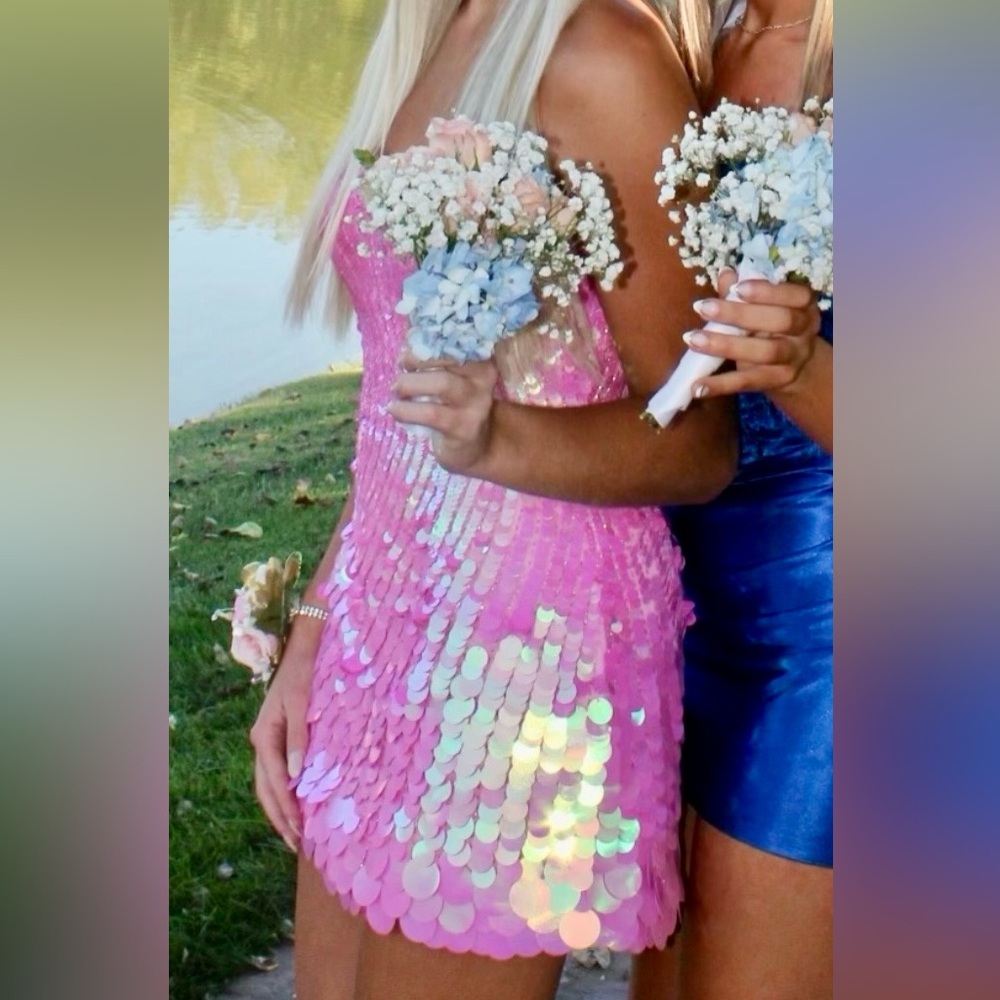 Sherri Hill pink strapless dress #55462 - Picture 4 of 15